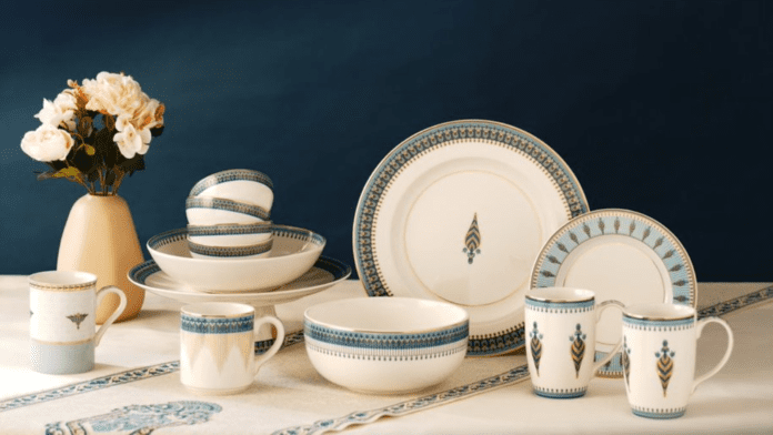 Jaypore's Mausiqi dinnerware collection